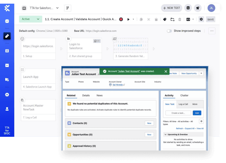 Dynamic elements being tested in Salesforce Lightning