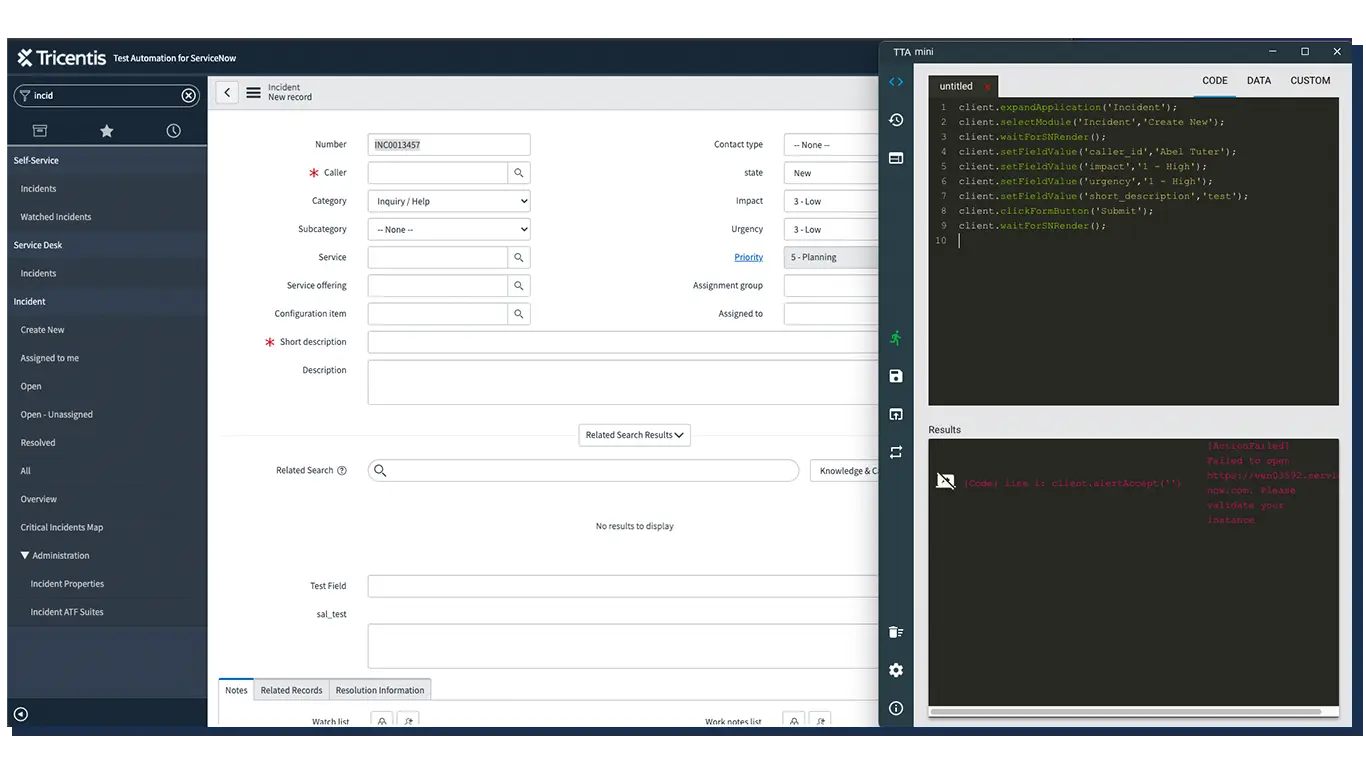 Test on-demand in ServiceNow