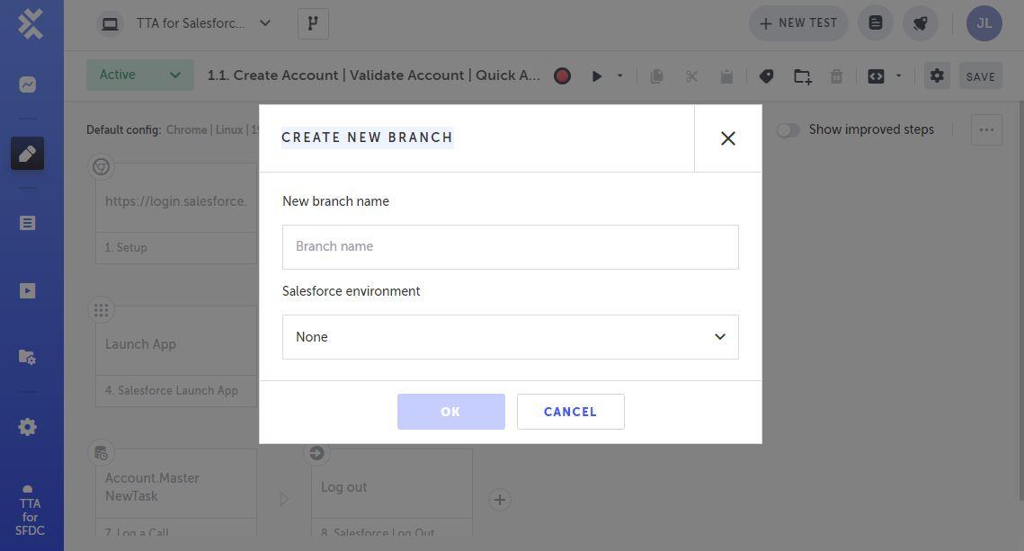 Creating a new branch for Salesforce environments who follow DevOps