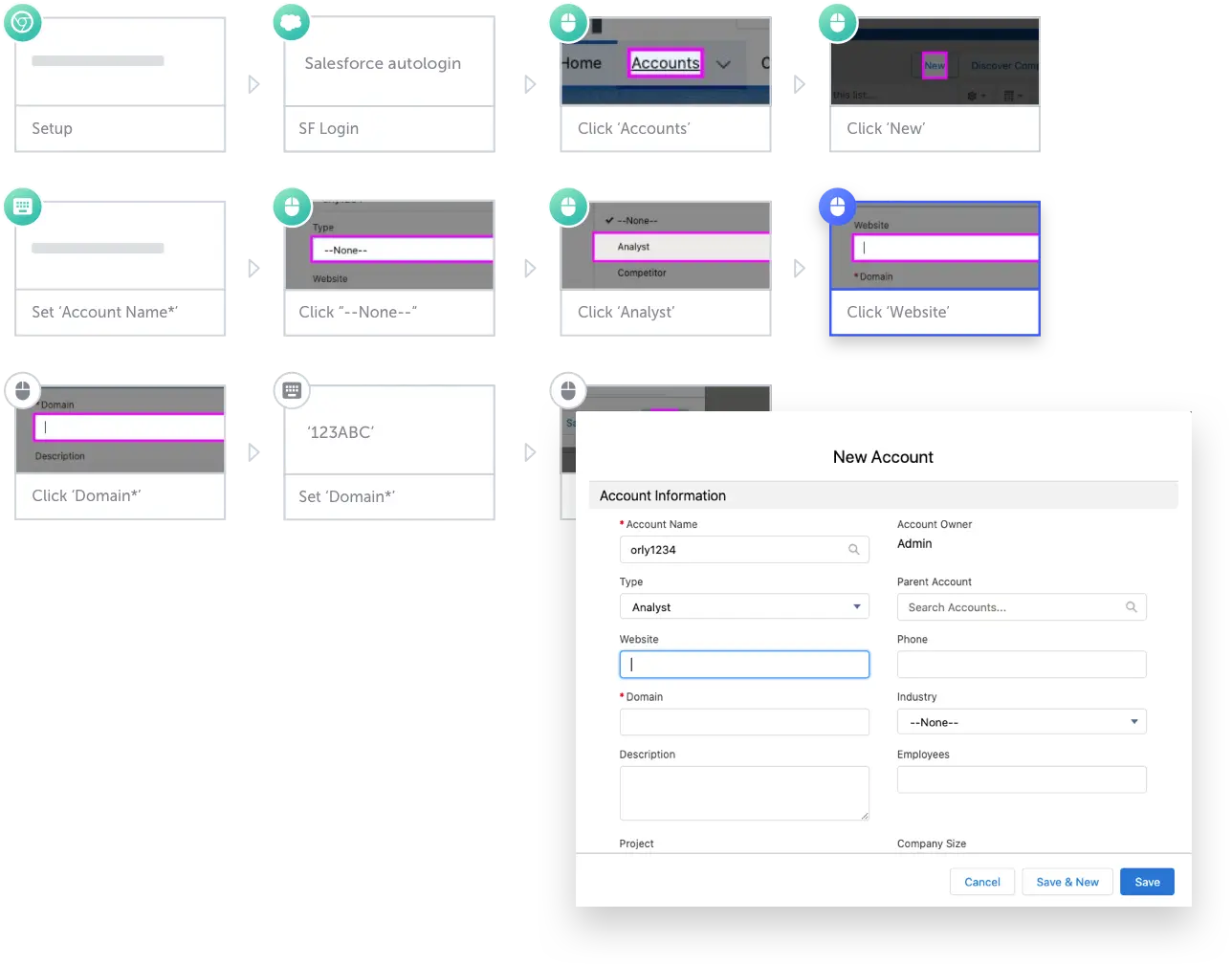 AI-powered self-healing for dynamic pages in Salesforce steps