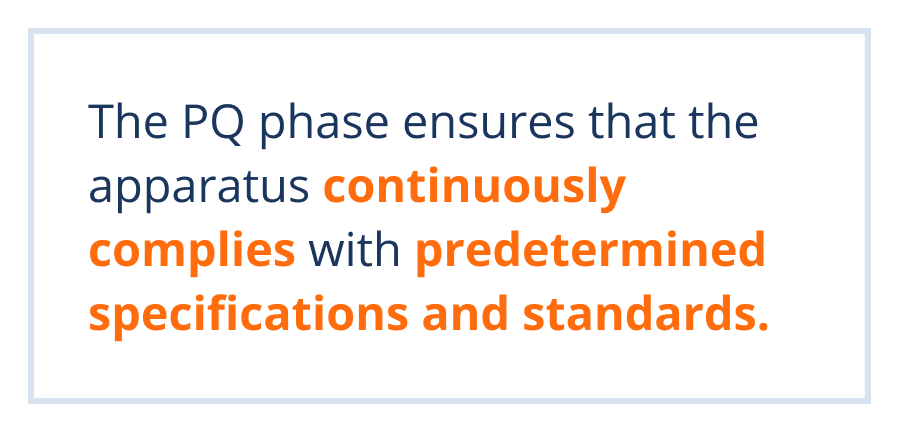 IQ, OQ, and PQ: The PQ phase ensures continuous compliance