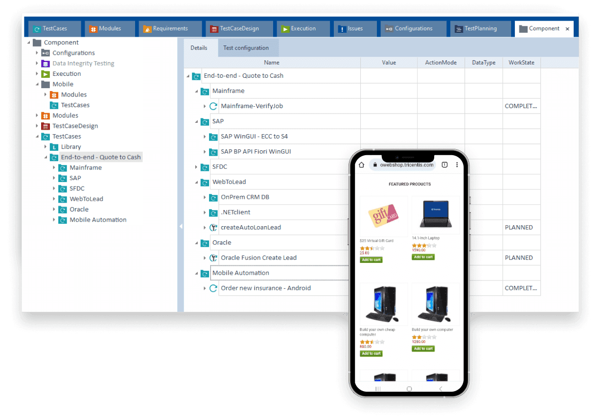 Tricentis Tosca Mobile - Mobile application test case