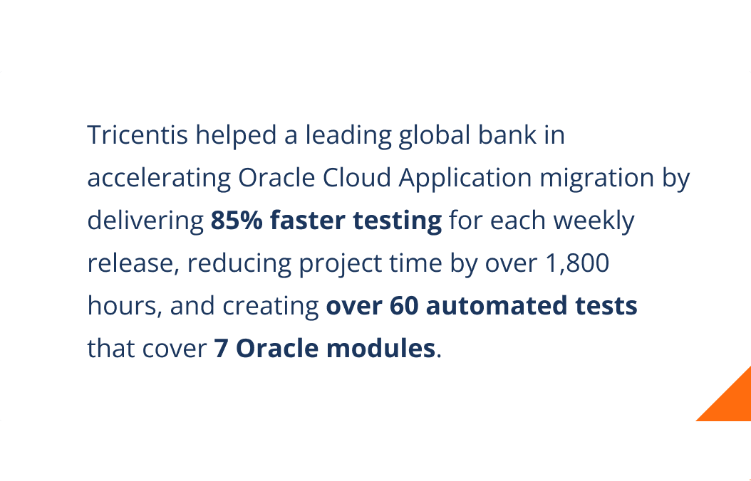 Quote about a case study where a bank was able to deliver faster.