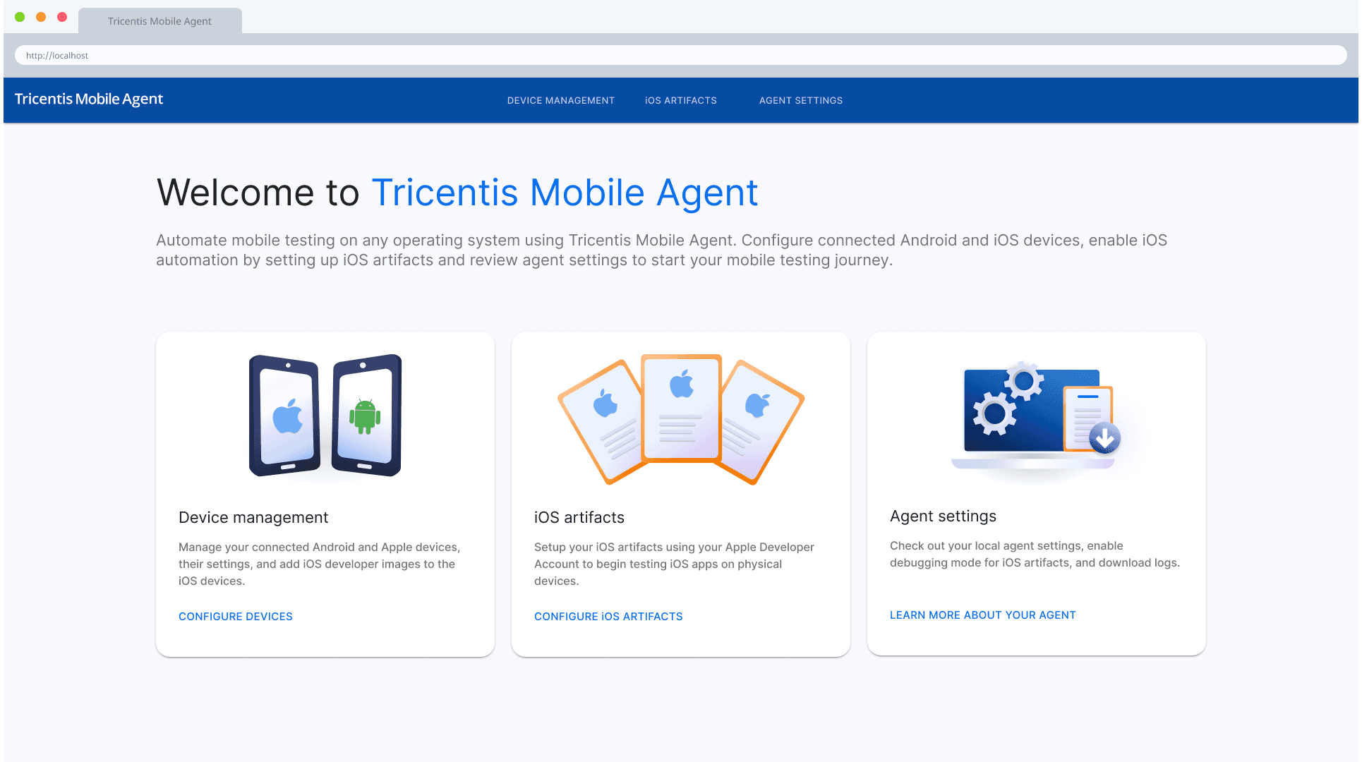 Tricentis Tosca Mobile Agent - Central manage