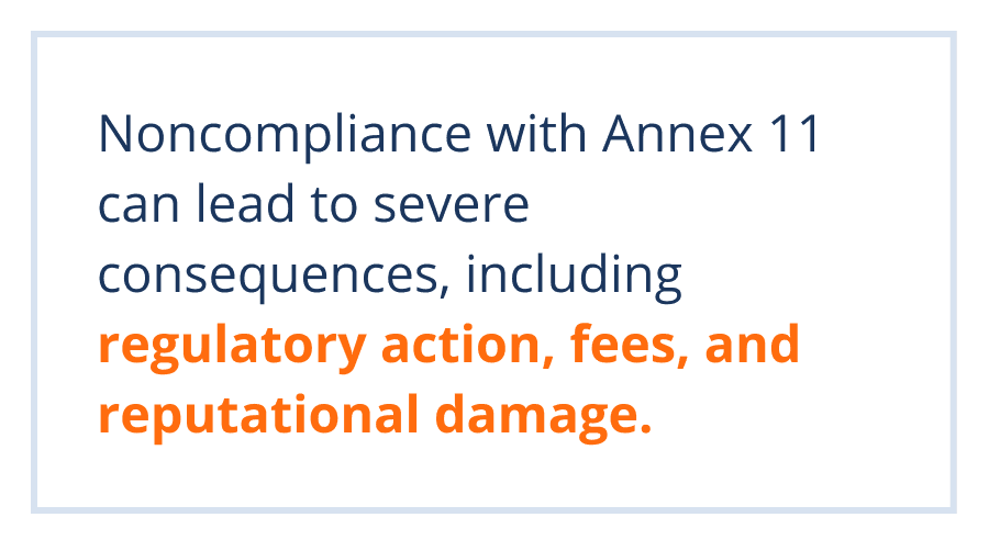 Text image - Noncompliance with Annex 11