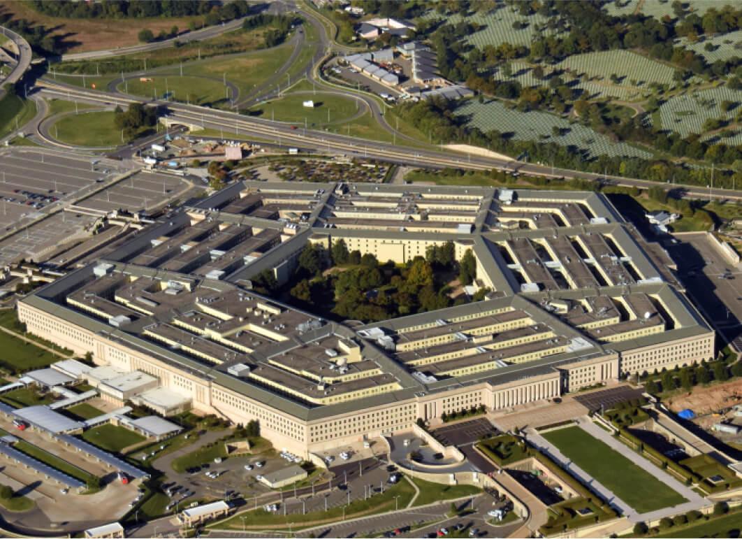 Aerial image of the pentagon building